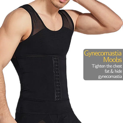 Mens Body Shaper Compression Vest Abdomen Shapewear Tummy Slimming Sheath Gynecomastia Shapers Corset Waist Trainer Fajas Tops Badiee Stylez