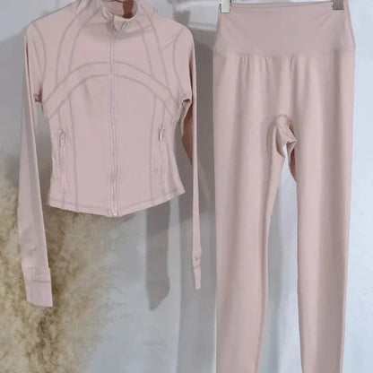 2025 Gold Label Short Sport Jacket Set Women's Yoga Clothes Slimming Fitness Jacket Active Wear Exercise Clothing Female Badiee Stylez