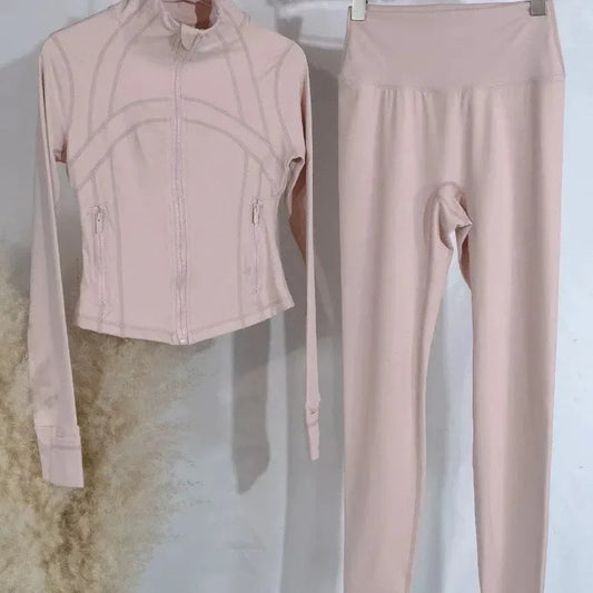 2025 Gold Label Short Sport Jacket Set Women's Yoga Clothes Slimming Fitness Jacket Active Wear Exercise Clothing Female Badiee Stylez