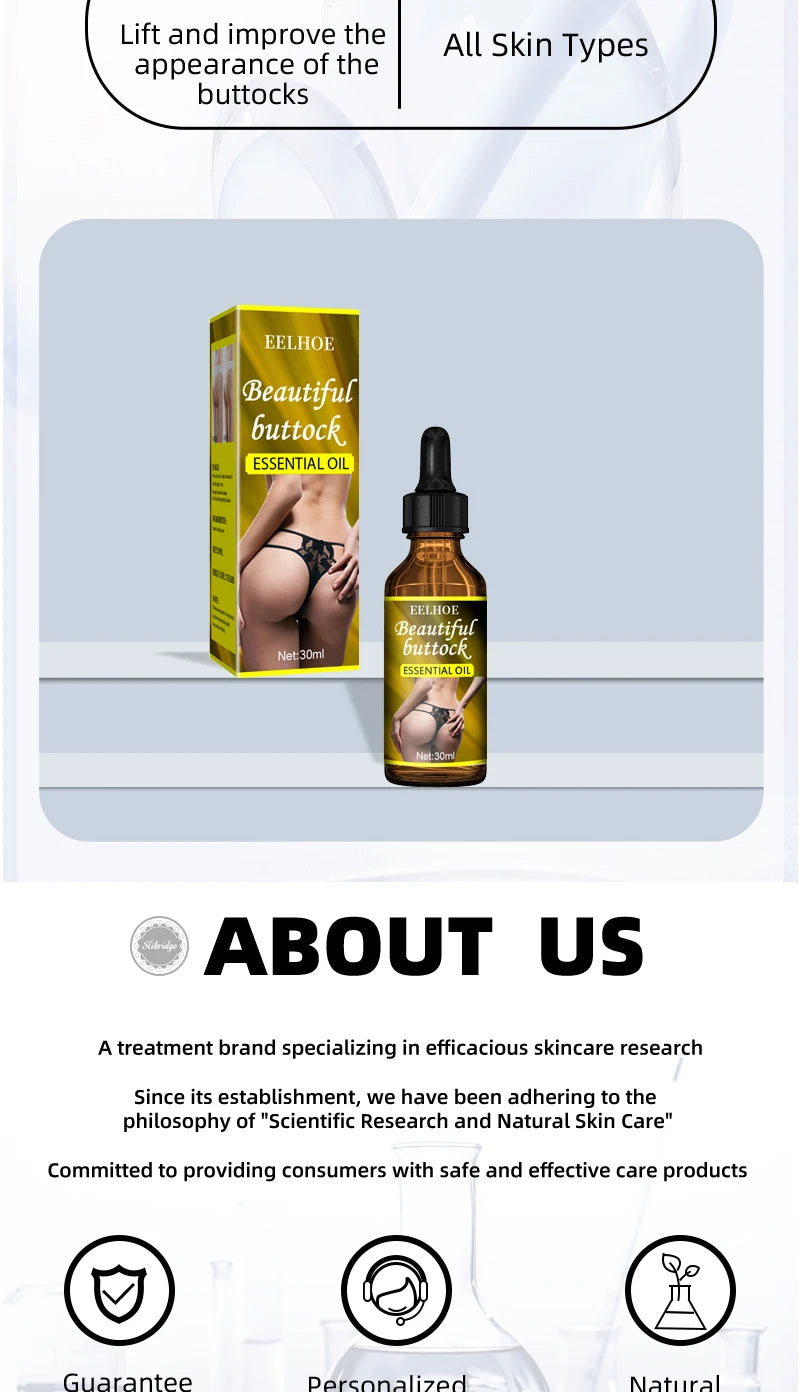 Sexy Hip Buttock Enlargement Hip Firm Essential Oil Cream Effective Hip Lift Up Butt Beauty Female Hips Tightening Massage Oils