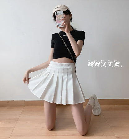 Mini Skirts Womens 2024 Summer Japanese School Pleated Skirts High Waist Kawaii Cute Pink Plaid Skirt Uniform Harajuku Jupe