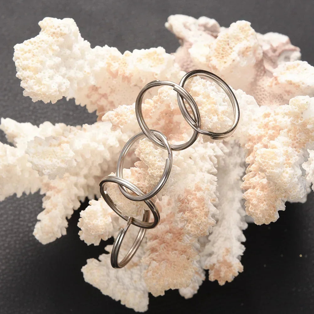 20/100pcs Stainless Steel Polished Key Ring Key Chain 25mm Round Flat Round Split Keychain Metal Blank Circle For DIY Findings