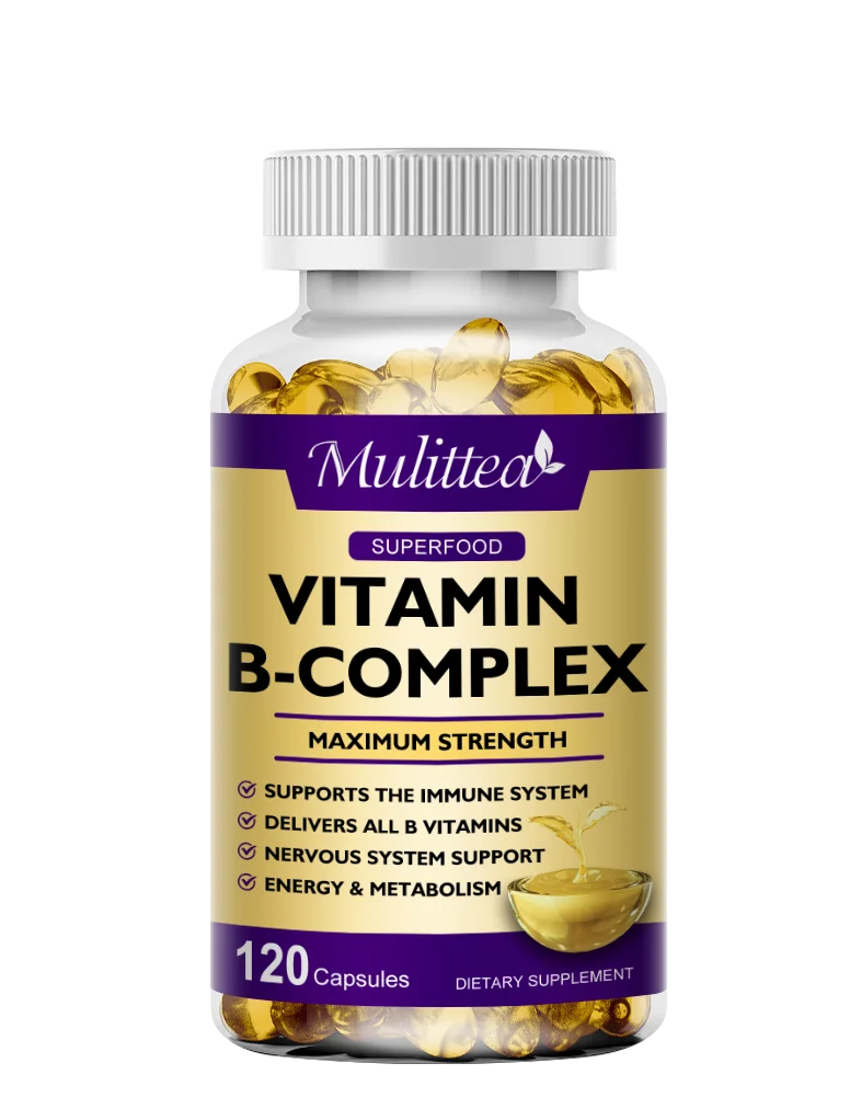 Mulittea 3X Complex Vitamin B Supplements (B12 B2 B6)for Relieve Stress Improve Immunity System Energy Support Complex Vitamin B