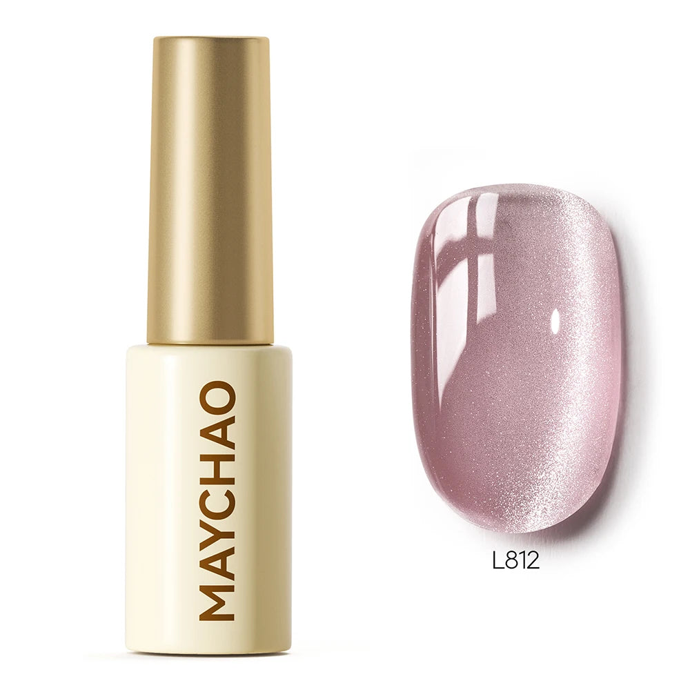 MAYCHAO 5ML Gel Nail Polish 9D Laser Diamond Glitter Cat Eye Gel Semi-Permanent Soak Off UV LED Gel Nail Manicure Tools Nail Art L812