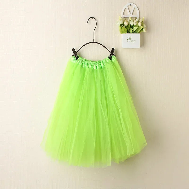Women Summer Vintage Tulle Skirt Adult Fancy Ballet Dancewear Party Costume Ball Gown Mini Skirt green One Size