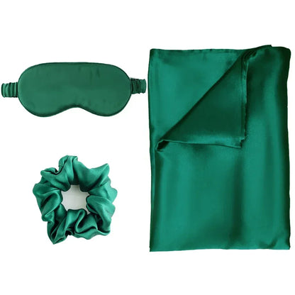 Zipper Natural Silk Pillowcase Matched Sleep Mask Hair Scrunchie Gift Set Both Sides 100% Mulberry Silk for Healthy&Good Sleep Badiee Stylez