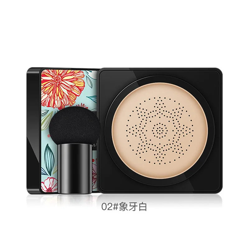 BB Air Cushion Base Foundation with Mushroom Head CC Cream Moisturizing Hydrating Concealer Makeup Brighten Skin Tone Cosmetics A-Ivory Color