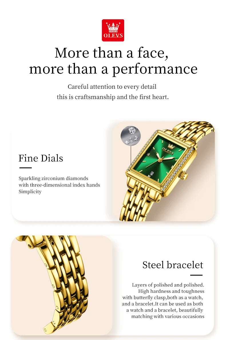OLEVS 9995 Women's Watch Luxury Elegant Quartz Ladies Wristwatch Top Brand Waterproof Luminous Date Original Watch For Women