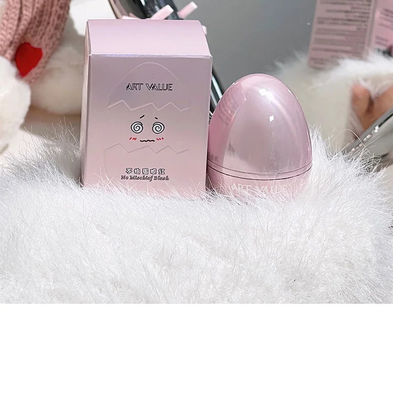 No-Mischief Blush - Multi-functional Solid Makeup Egg for Low-Saturation Gray-Pink Tint with Flawless Finish