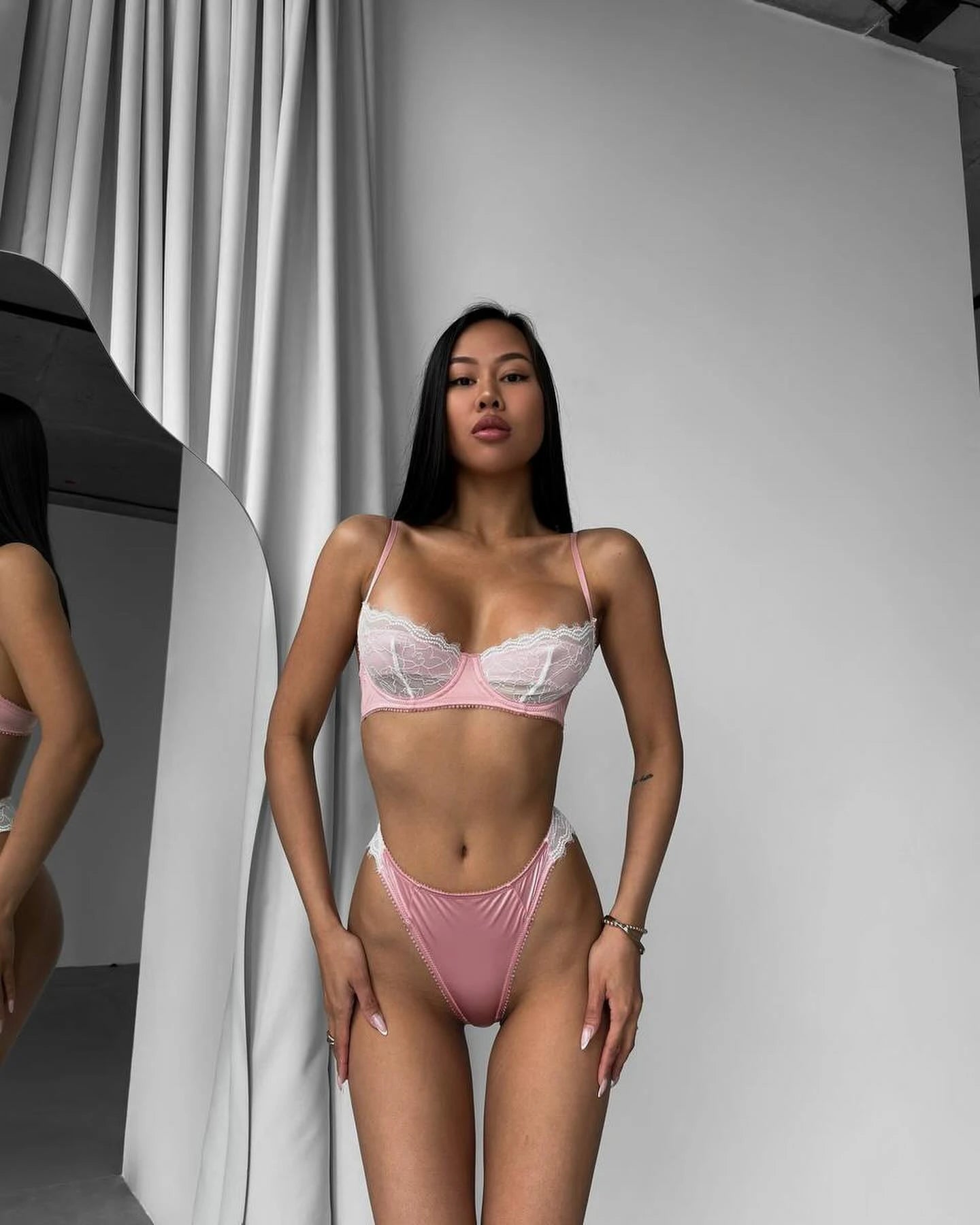 French Satin Lace Bra And Thong Set Sexy Ultrathint Lace Patchwork Lingerie Two Picec Sets Fancy Erotic Intimate Underwear Suit