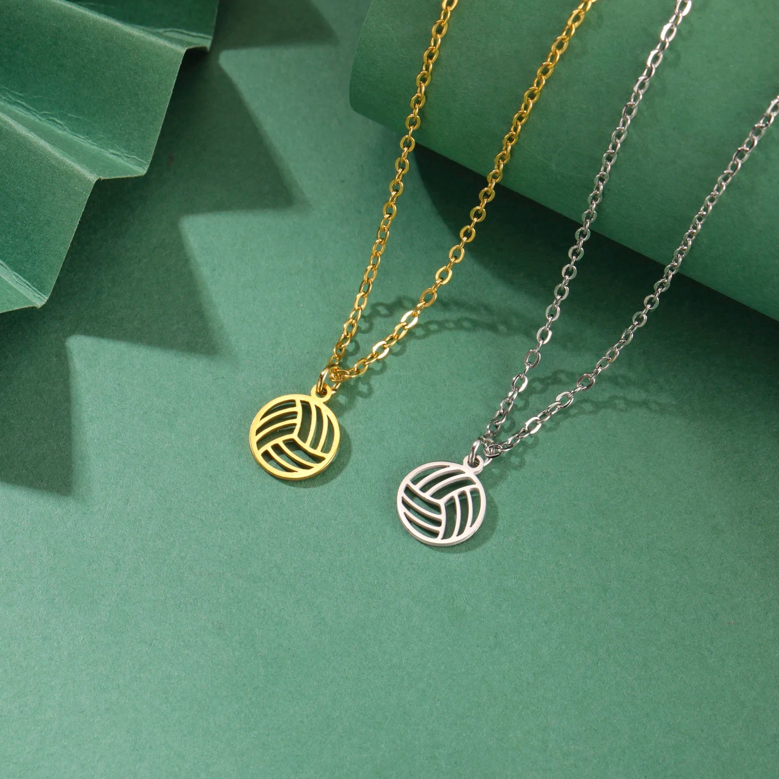 EUEAVAN 5pcs Mini Charms Stainless Steel Volleyball Charm for Bracelet Necklace Earrings DIY Jewelry Making Supplies Wholesale