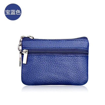 PU Leather Coin Purses Women Small Change Money Bags Pocket Wallets Key Holder Case Mini Functional Pouch Zipper Card Wallet Blue
