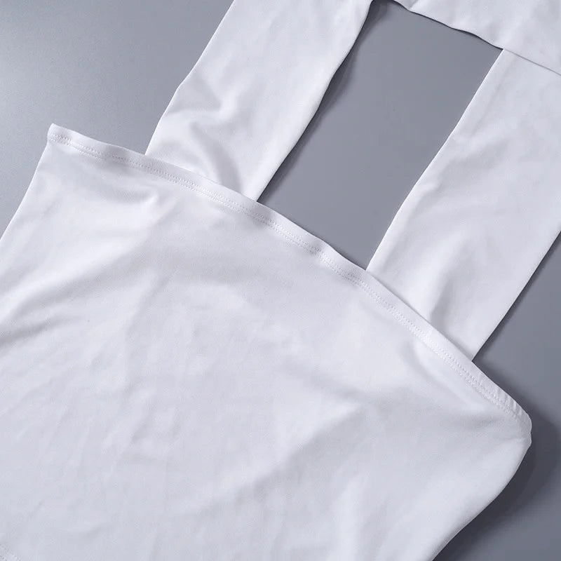 Chic White Sexy Strapless Crop Tops 2023 Elegant Summer Slim Tanks Tube Top Cropped Solid