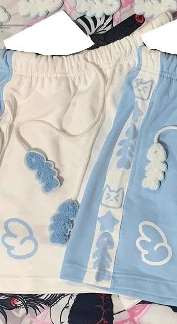 Japanese Sweet All Match Commuter Shorts Harajuku Y2k Aesthetic Constrast Color Cute Print Casual Pant Summer Punk Girl Shorts Badiee Stylez