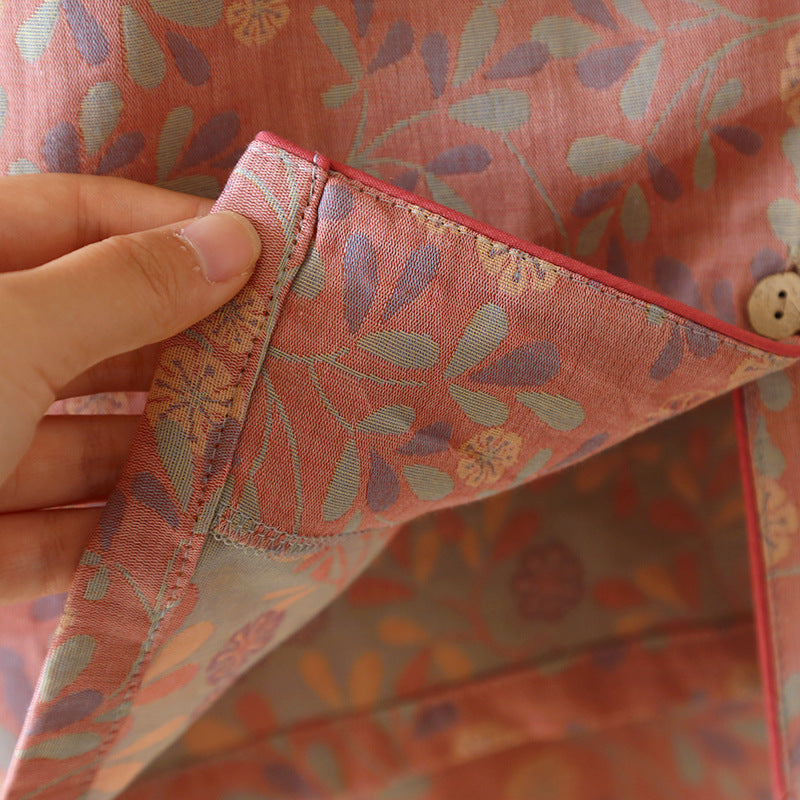 2025 Spring/Summer New Women's Pajama Set 100% Cotton Short Sleeve+Capris Two Piece Set for Large Flower Thin Home Furnishing