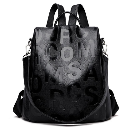 2022 New Women Backpack High Quality Soft Leather Backpack School Bags For Girls Large Capacity Anti-theft Travel Backpack Sac Black