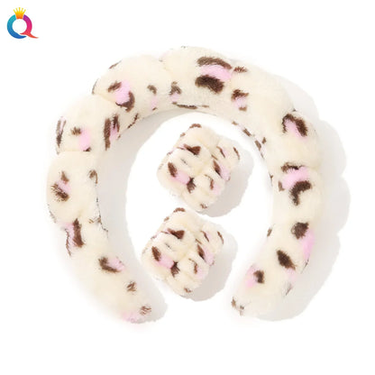 Wash Face Headbands For Women Puffy Sponge Hair Bands Cuff Waterproof Bands Absorbent Wristbands Girls Hair Accessories Set Badiee Stylez