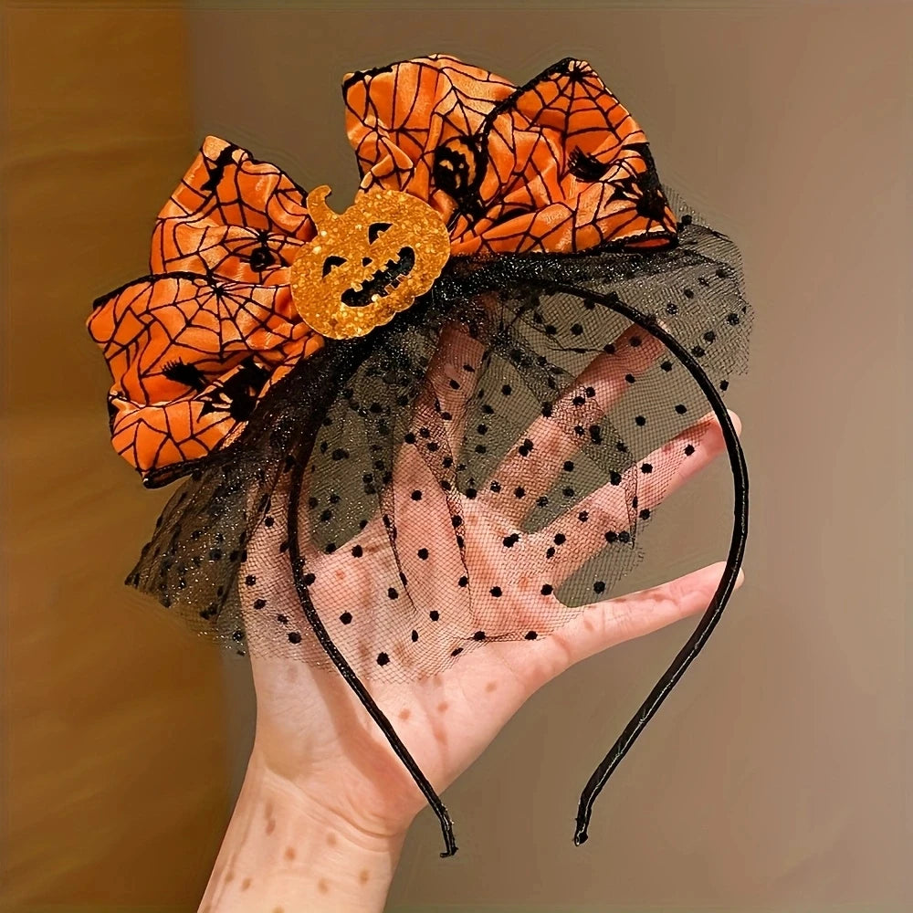 Fashionable Halloween Elements Pumpkin Hairband Single Piece Multi-Color Cute Girls Halloween Gift