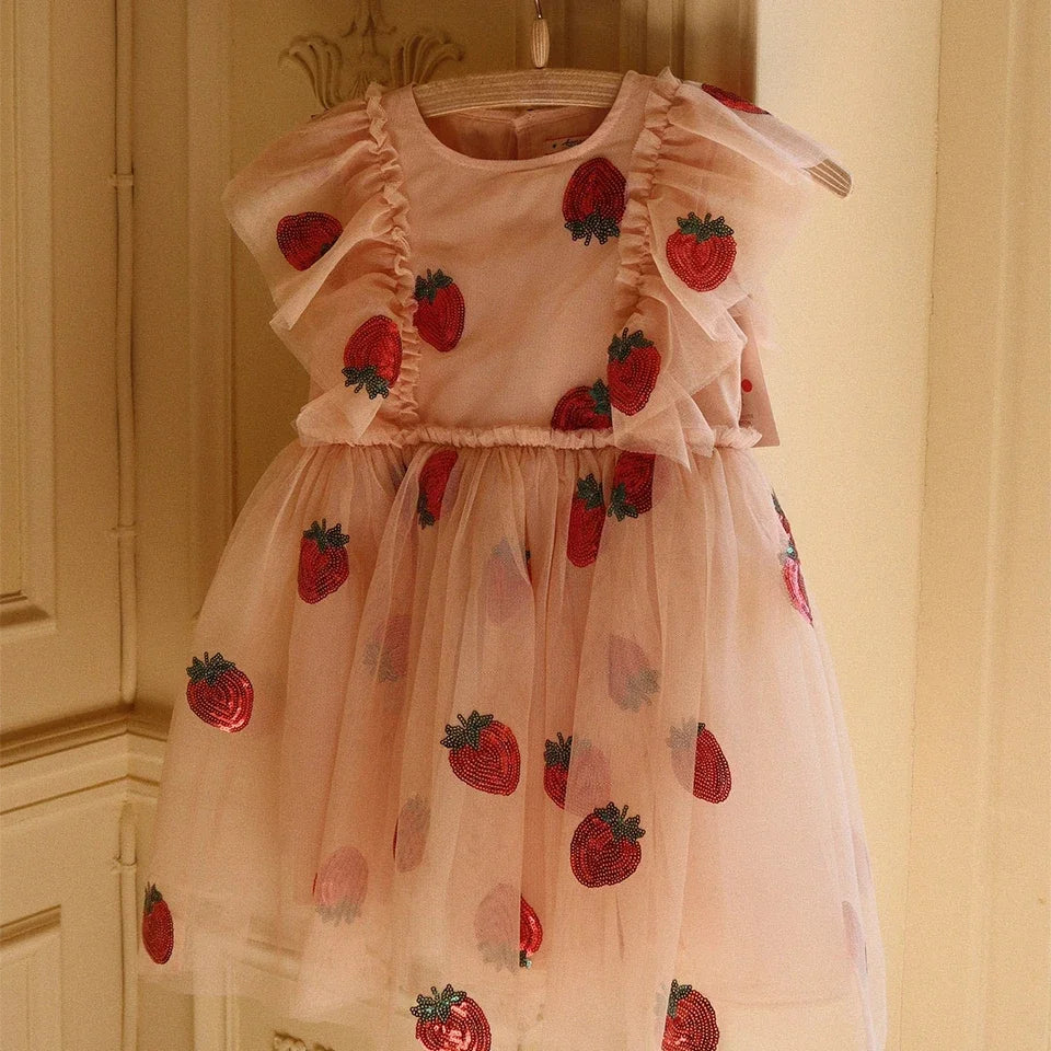 2025 Girls Party Princess Dress KS Kids Sequin Mesh Dresses Girl Full Print Dress Carnival Party Baby Cute Skirt Children Gifts