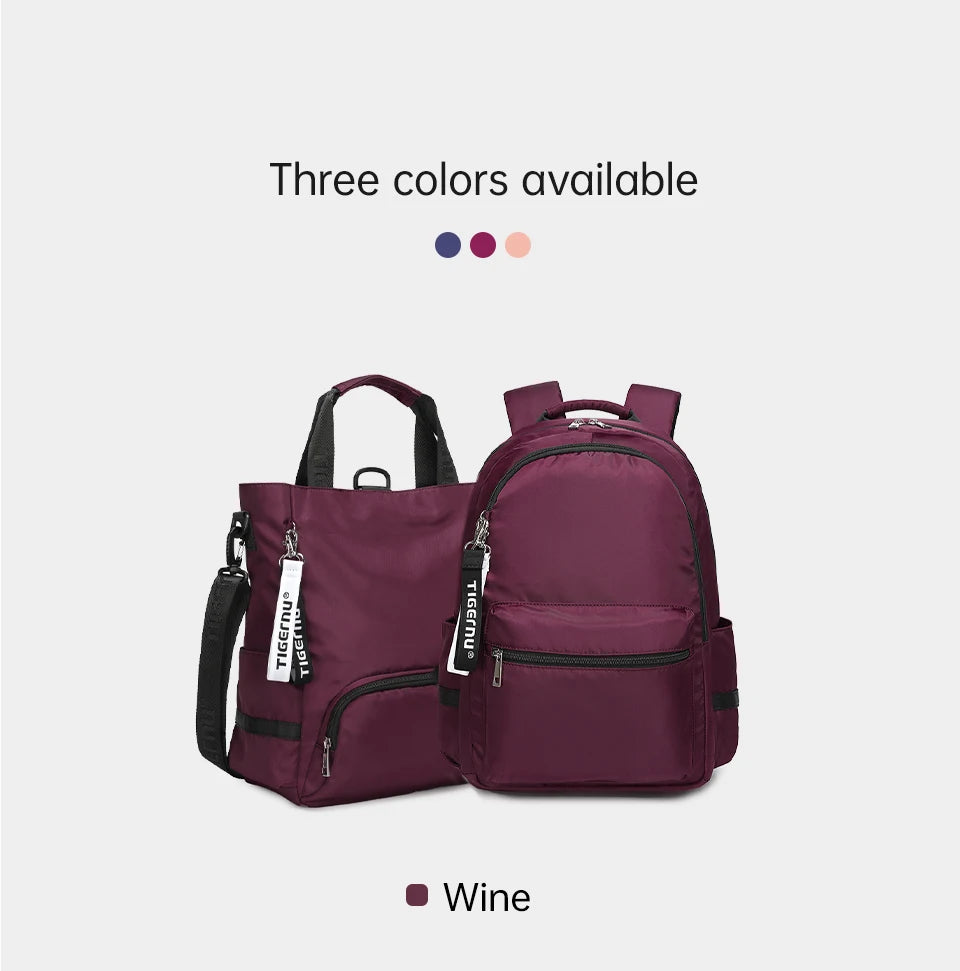 Tigernu Fashion 3 In1 Women Backpack Bag Leisure Tote Bag Shoulder Bag Light Weight College High School Bag Girls Handbag Female