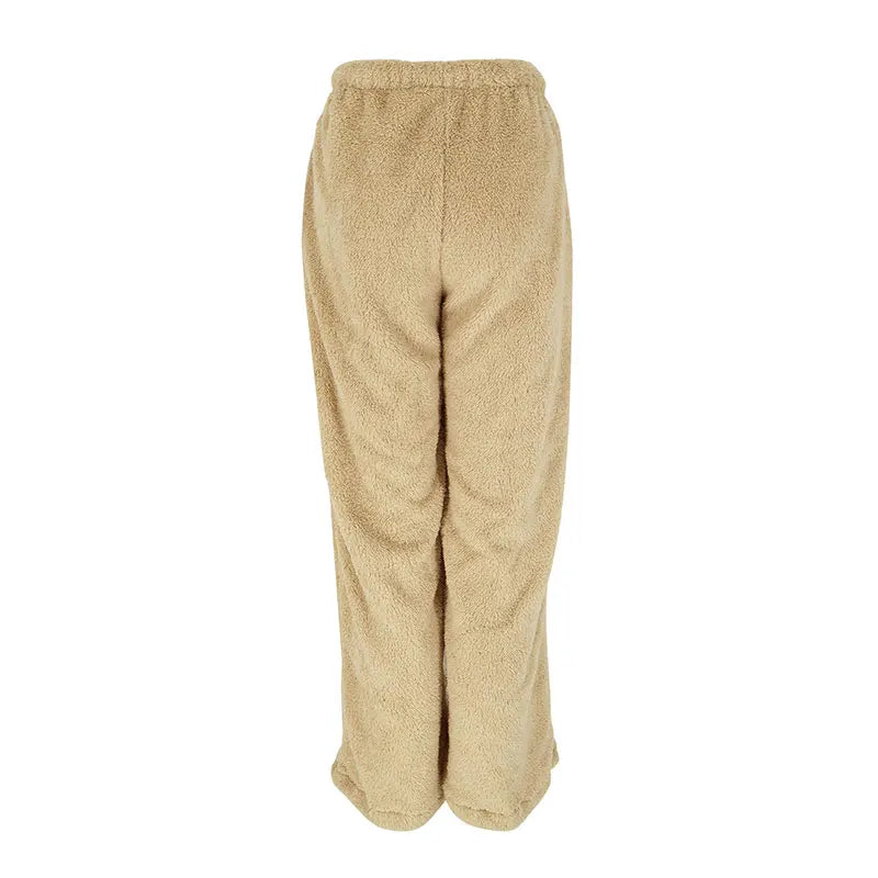 Women's New Trousers Autumn Winter Streetwear Fashion Drawstring Casual Slim Pants Solid Versatile Warm Trousers Female Clothing