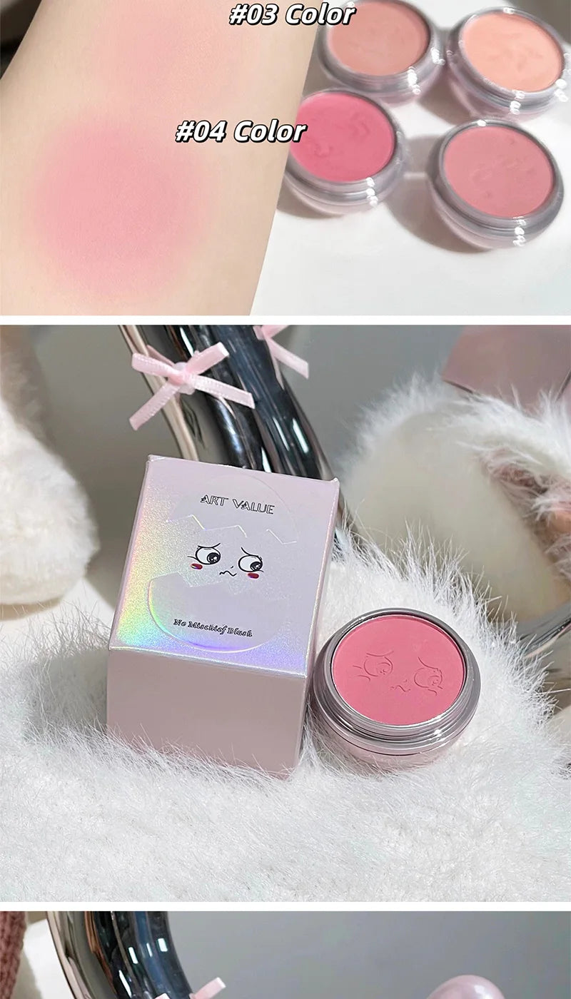 No-Mischief Blush - Multi-functional Solid Makeup Egg for Low-Saturation Gray-Pink Tint with Flawless Finish