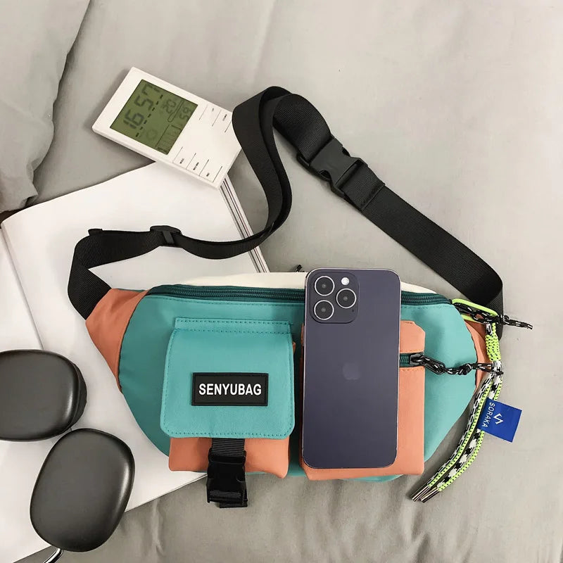 Women Waist Bag Casual Nylon Fanny Packs Banana Bags Street Hip Hop Waist Packs Unisex Chest Pack Travel Shoulder Crossbody Bags