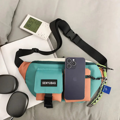 Women Waist Bag Casual Nylon Fanny Packs Banana Bags Street Hip Hop Waist Packs Unisex Chest Pack Travel Shoulder Crossbody Bags