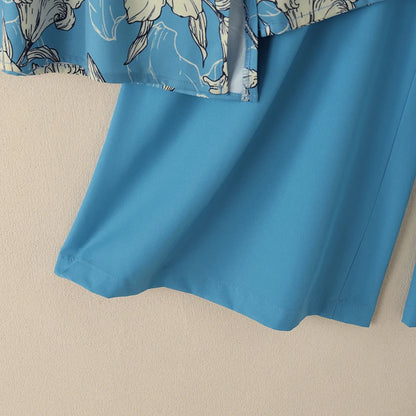 ZANZEA Autumn Vintage Pant Sets Women Fashion 2 Piece Outfits 2025 Elegant Long Sleeve Print Tops and Elastic Waist Pants 2pcs Badiee Stylez