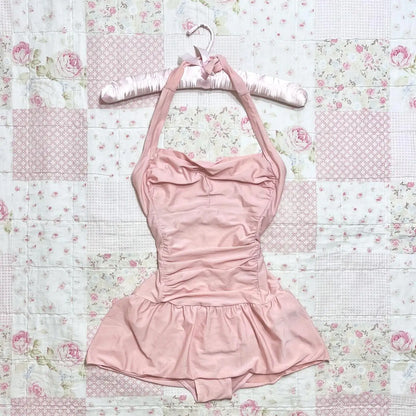 Fashion Y2K Summer Vintage Skirt Sexy V-neck sleeveless Brown Dress New Holiday Beach slim-fit lace mini dress Streetwear emo Rose Red