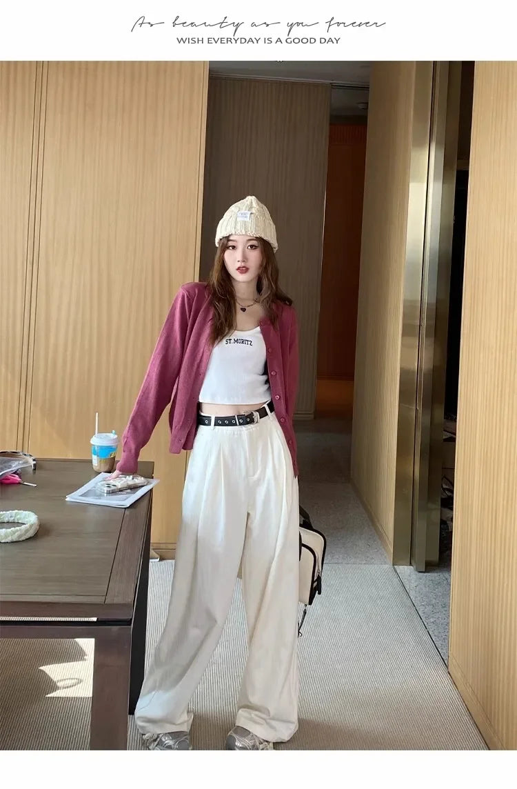 New 2025 Spring Summer Knit Cardigan O-Neck Solid Color Fashion High-Grade Comfortable Slim Casual Knitwear Tops