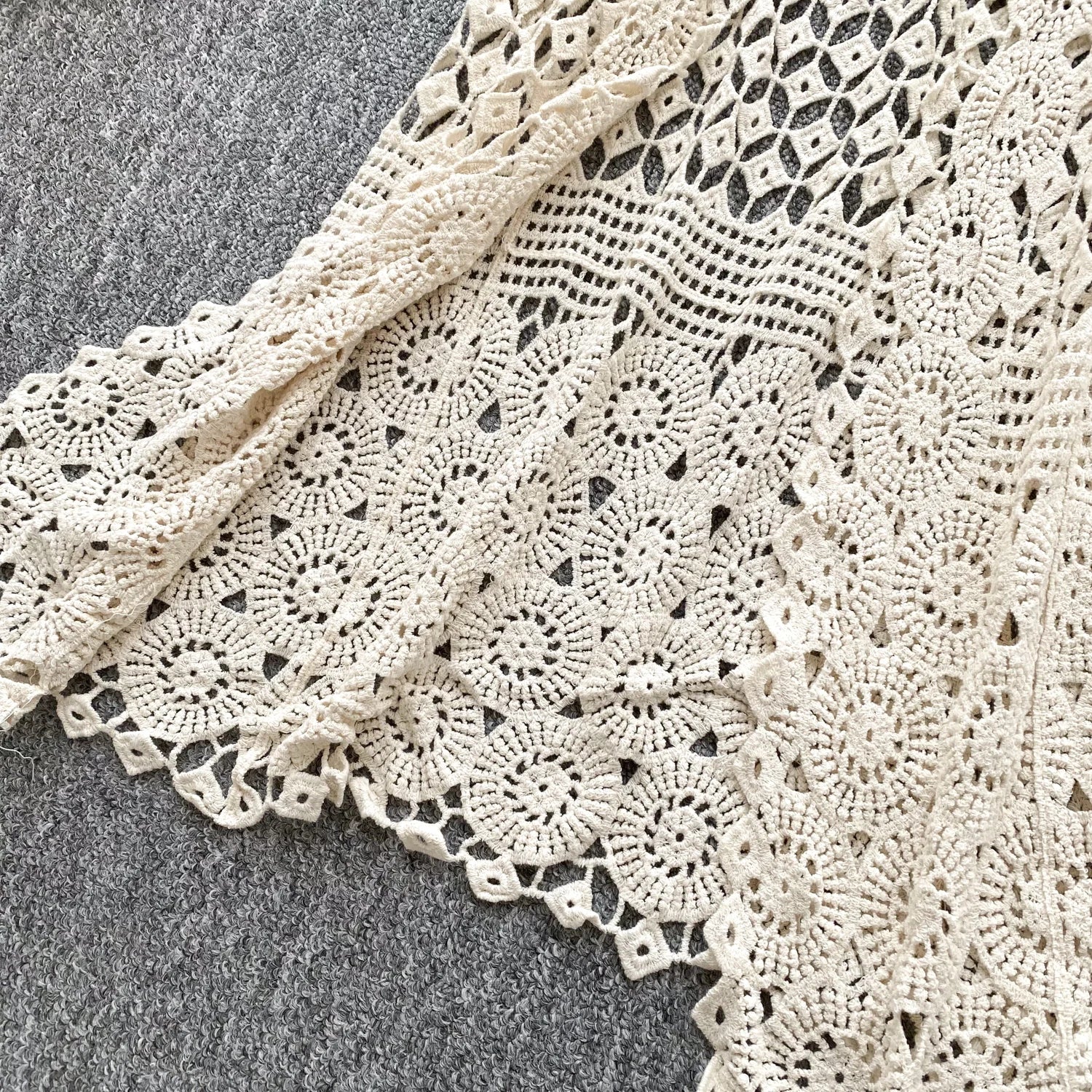 Women bohemian Sweet Knit cut out Hook flower hollow Cardigan Vintage Elegant Korean Fashion split Loose Coat Ins