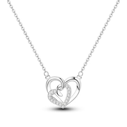 Original 925 Sterling Silver Necklace For Women Class Style Heart Shape Romantic Style High Quality Women Necklace Jewelry Gift KTN048