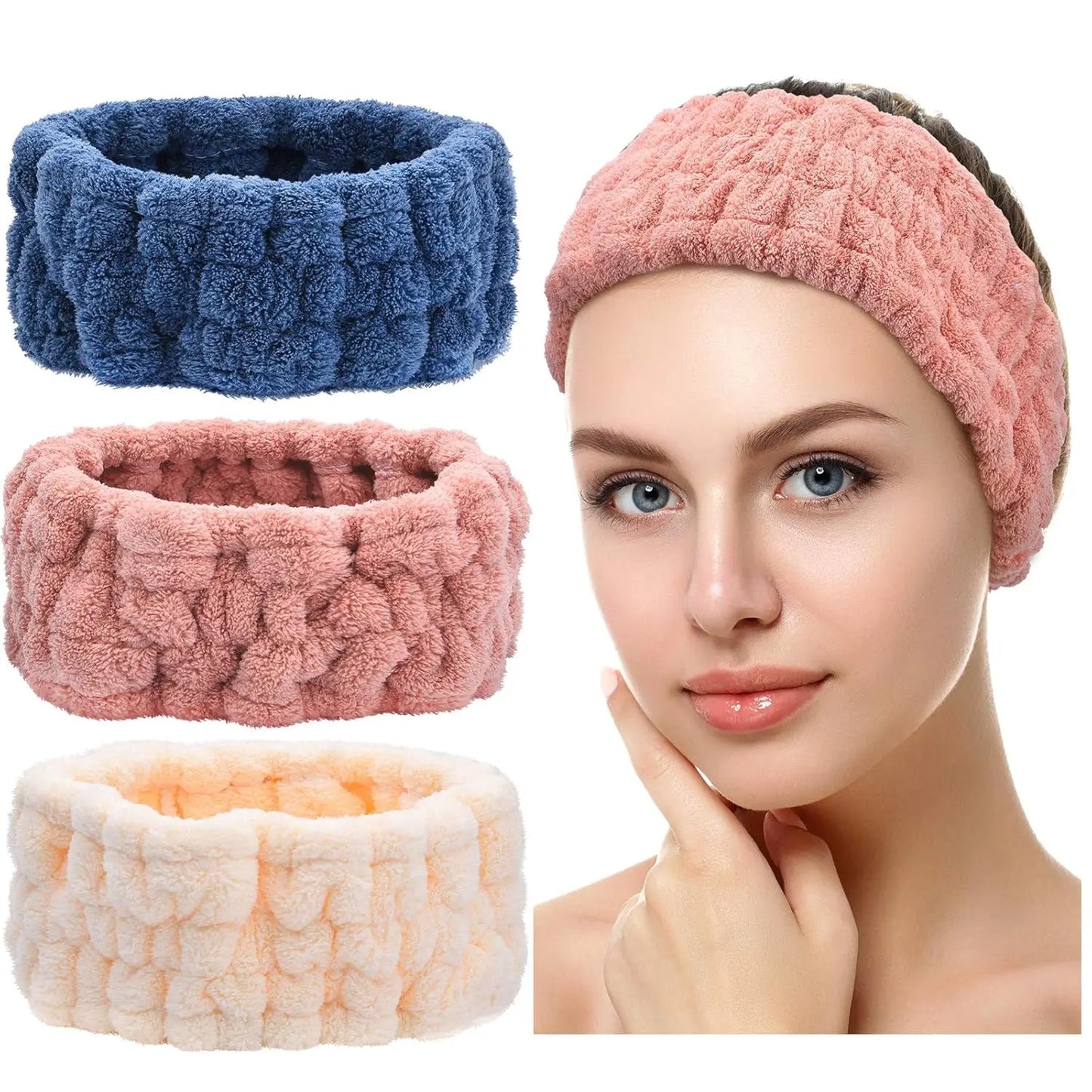 Face Wash Headband Makeup Single Circle Coral Velvet Hair Cover Sports Yoga Hair Accessory For Women 3pcs 12
