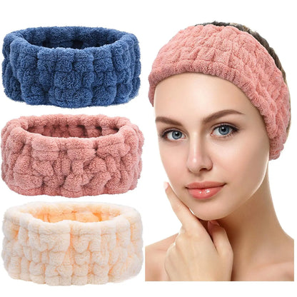 Face Wash Headband Makeup Single Circle Coral Velvet Hair Cover Sports Yoga Hair Accessory For Women 3pcs 12