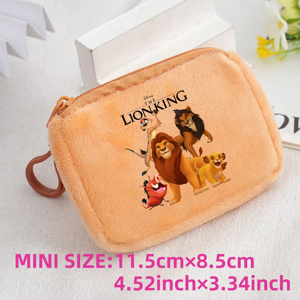 The Lion King Coin Purse Mini Coin Key Bag Money Pocket Plush Wallet Kid Cartoon Cute Moneybag Kawaii Birthday Gift Storage Bag 1pcs-029
