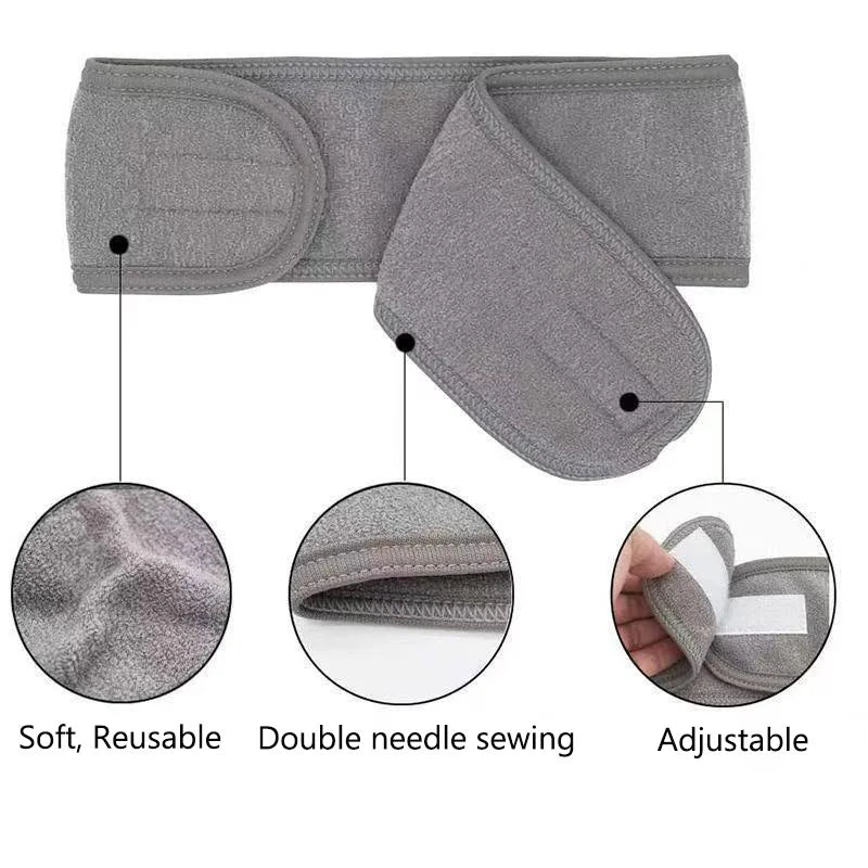 Hot Sale Soft Toweling Headbands for Face Washing Bath Makeup Hair Band for Women Adjustable SPA Headband Cosmetic Headband