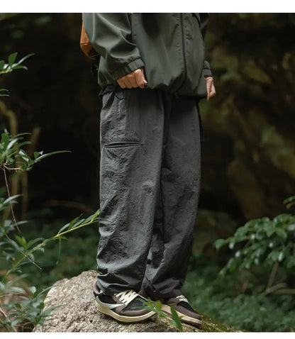 Autumn Cargo Pants Men 2024 100% Nylon Safari Style Solid Double Side Pockets Men Pants Outdoors Tourism Men Clothes