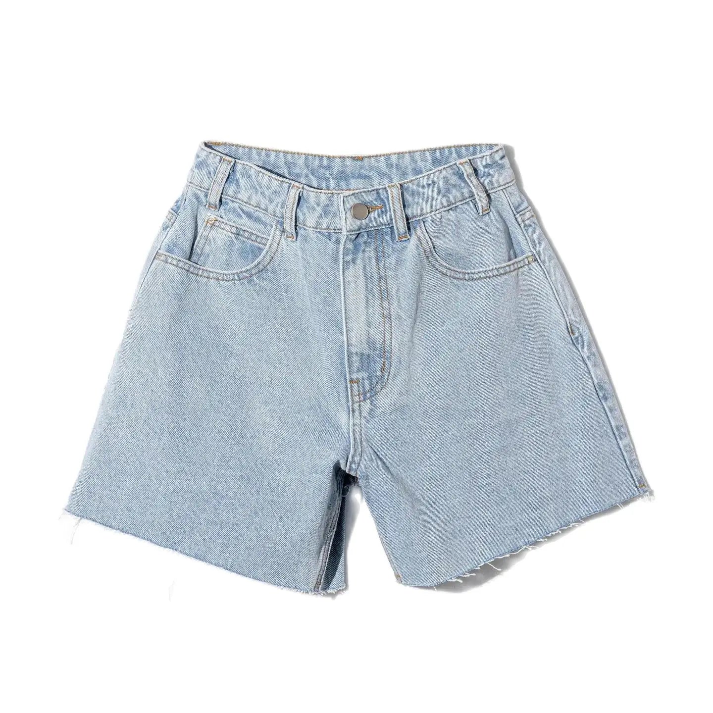 women's summer casual loose denim shorts Light blue