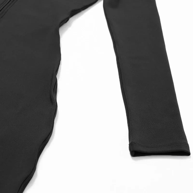 Warm Thin Fleece Jumpsuits Women's Tracksuit Winter One-Piece Sports Suit Black Fitness Jumpsuit Long Sleeves Workout Bodysuit Badiee Stylez