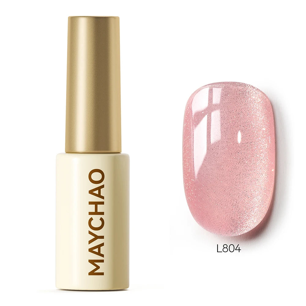 MAYCHAO 5ML Gel Nail Polish 9D Laser Diamond Glitter Cat Eye Gel Semi-Permanent Soak Off UV LED Gel Nail Manicure Tools Nail Art L804