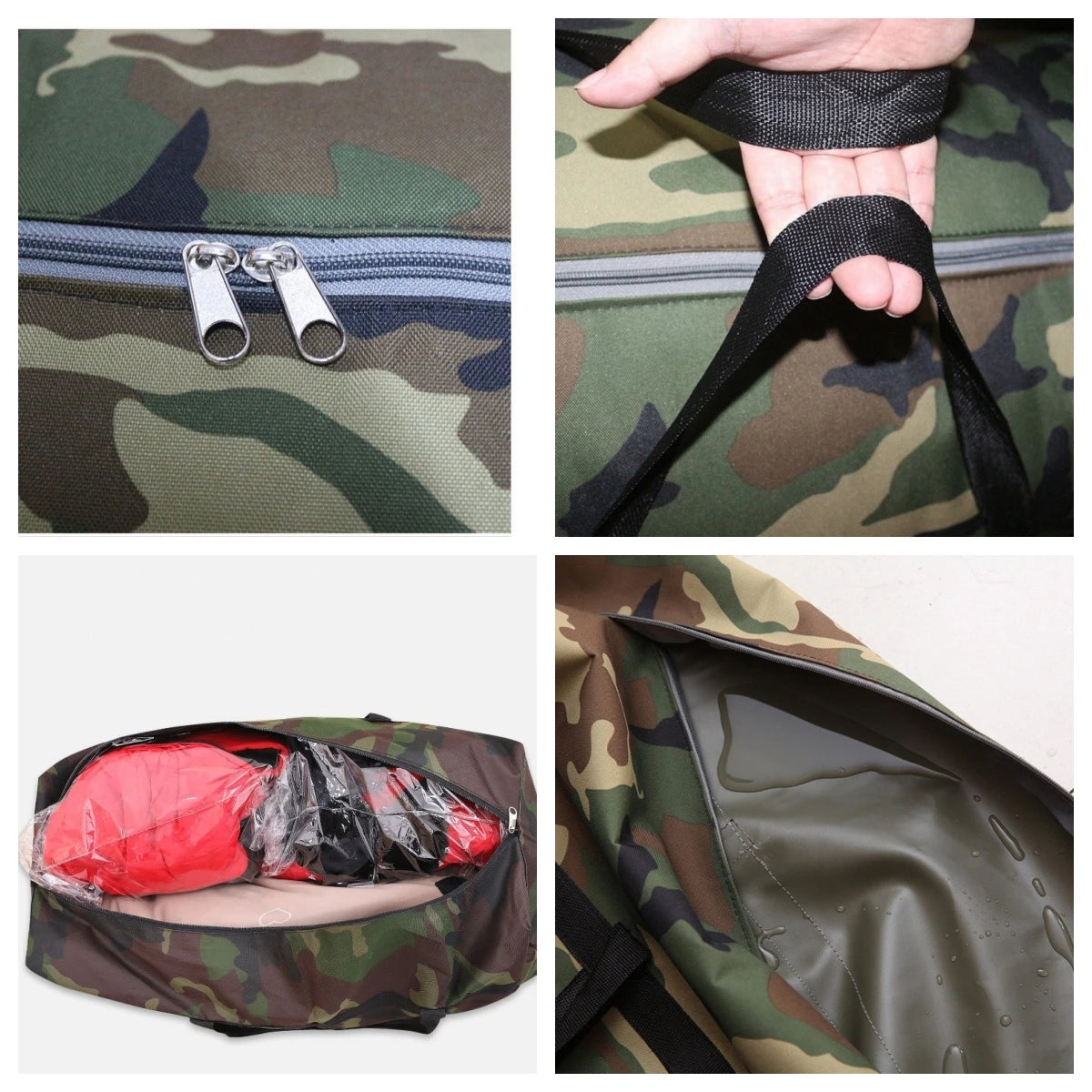 Camouflage Luggage Moving House Big Bag Thick Waterproof Oxford Cloth Moving Artifact Large Woven Storage Men's Travel Bag 180L