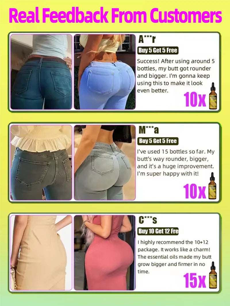 Sexy Hip Buttock Enlargement Hip Firm Essential Oil Cream Effective Hip Lift Up Butt Beauty Female Hips Tightening Massage Oils