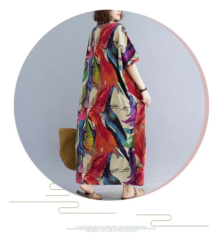 Summer Dress for Women Clothing Long Dress Fashion Clothes Cotton Vintage Harajuku Elegant Streetwear Maxi Beach Dresses