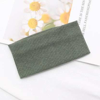 Women Solid Hairband Wide Hair Bands Elastic Headband Makeup Hair Hoop Yoga Vintag Headwrap Hairstyles Fashion Hair Accessories green One Size