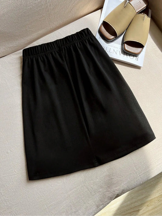 【Plus Size】 Floral Decor Skirt, Casual Fashion Short Skirt for Daily Outdoor Wear, Women Plus Clothing for Summer