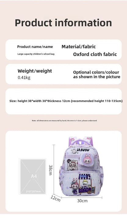 New Large Capacity Bag Children Backpack Cute Cartoon Primary School Bag Shoulder Bag New Kids Practical Portable Backpack