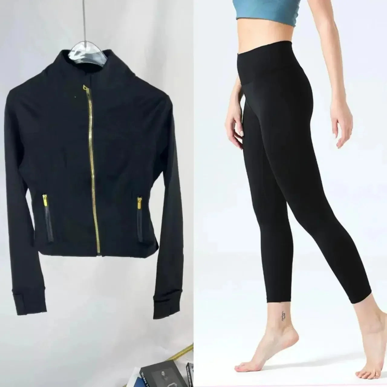 2025 Gold Label Short Sport Jacket Set Women's Yoga Clothes Slimming Fitness Jacket Active Wear Exercise Clothing Female Badiee Stylez