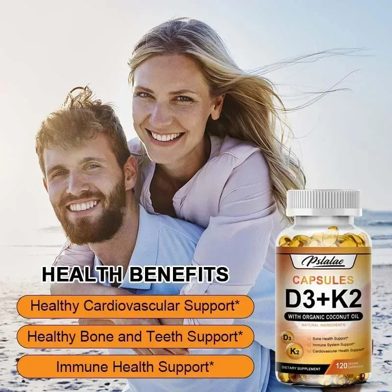 Vitamin D3 + K2 Supplement - Support Teeth, Bone, Heart Health & Joint Health