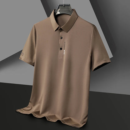 Men's Polo Shirt - Breathable & Comfortable Solid Color Top for Casual Business Style